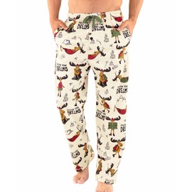 Lazy One Animal Pajama Pants for Men, Men's Separate Bottoms, Lounge Pants, Funny, Moose (Follow Your Dreams, Small)