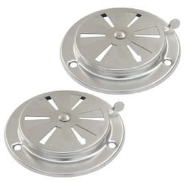 Unlorspy 2Pcs BBQ Smoker Air Vent, BBQ Smokestack Damper Smoker Exhaust Stack for Optimal Grill Airflow Control Vent(95mm)