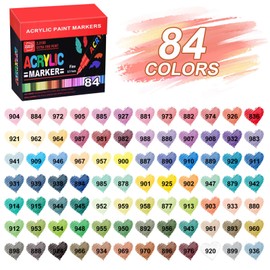 84 Colors Acrylic Paint Markers and ACRYLIAC PAINT PENS for Rock, Wood, Fabric, Glass, Canvas – Paint Marker and paint pens, acrylic Markers for Coloring Books & DIY Crafts