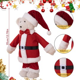 RFJYGWQM Christmas Stuffed Animals Doll, Standing Bear Doll Cute Bear，Christmas Soft Plush 35cm Christmas Decoration Plush Stuffed Animal Santa Bear Home Party Supplies Stylish Festives Home