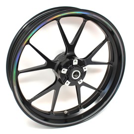 Wheel Rim Sticker Rim Stripes Width 7 mm Chrome Hologram with Mounting Tool 16 Inch 17 Inch 18 Inch 19 Inch for Car Motorcycle Rims Sticker (Hologram Black)