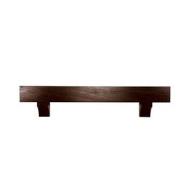 6" Deep Rustic Wood Beam Mantel with Corbels 42 48 54 60 66 72 84 (48, Weathered Walnut)