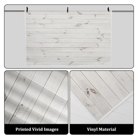 AOFOTO 6x4ft White Wood Photography Backdrop Rustic Wooden Board Plank Hardwood Background Wall Floor Still Life Shooting Decor Infant Newborn Portrait Photoshoot Props Birthday Party Supplies