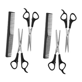 Healvian 2 Sets Haircut Scissor Scissors Barbers Shears Hair Styling Tools Hair Salon Cutter Black