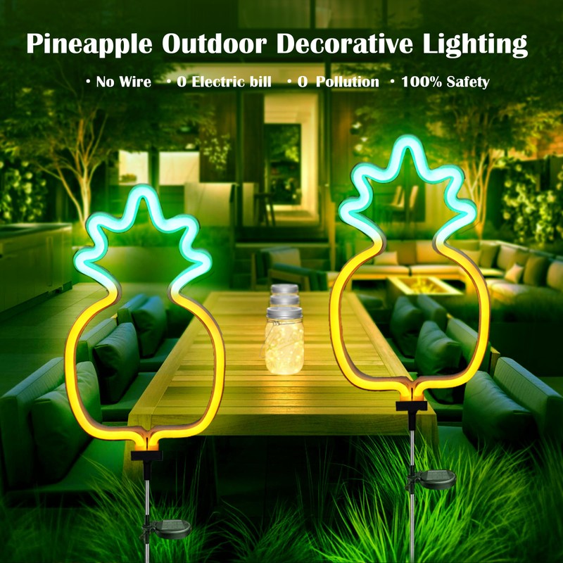 SunKite Pineapple Solar Garden Lights Solar Decorative Stake Lights Outdoor