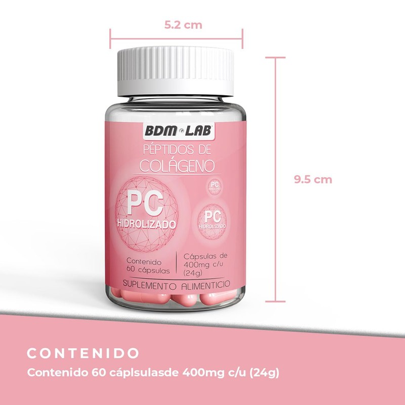 BDM LAB Péptidos de Cólageno Suplemento alimenticio Cológeno Hidrolizado 60