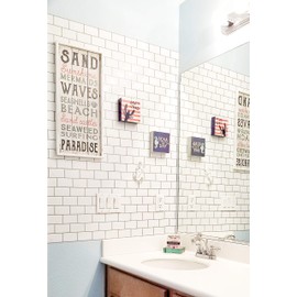 Tic Tac Tiles 12"x 12" Peel and Stick Self Adhesive Removable Stick On Kitchen Backsplash Bathroom 3D Wall Sticker Wallpaper Tiles in White Subway Designs (Subway Mono White, 5 Sheets)