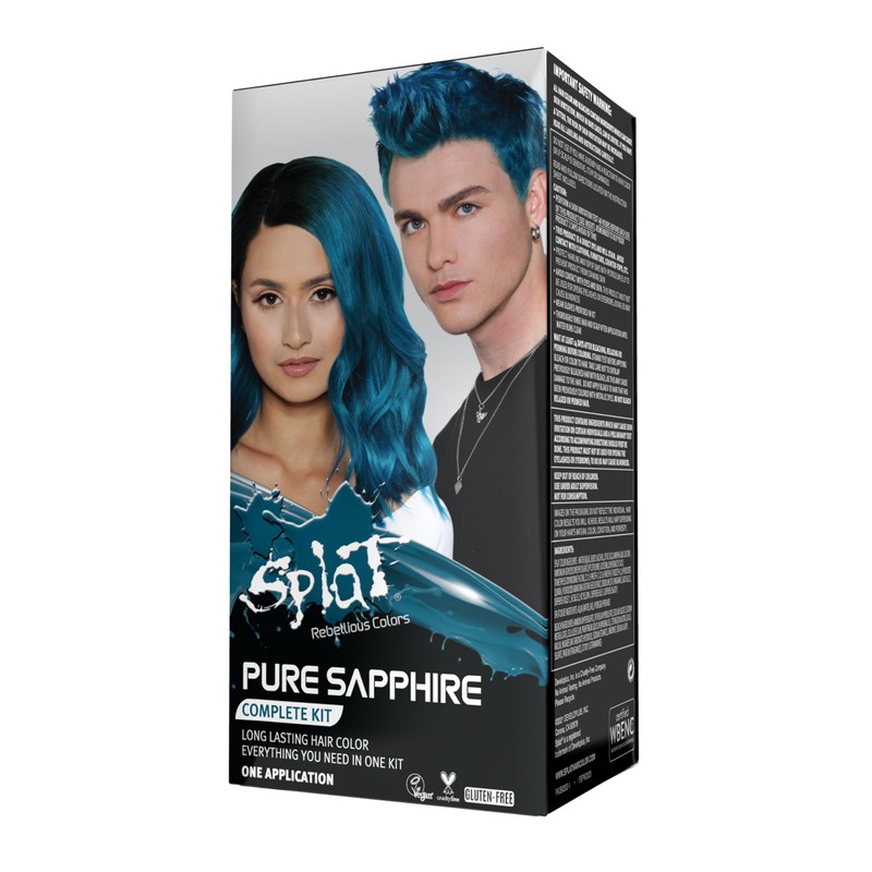 Splat Pure Sapphire Semi Permanent Hair Dye Kit with Bleach,