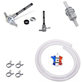 Universal Fuel Tap M10 x 1 + Petrol Hose + Hose Clamp + Petrol Filter Moped Motorcycle Petrol Tap Vintage MOFA MOKICK