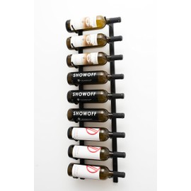 VintageView W Series Pro Wine Rack 3 - Single Depth, Metal Wall Mounted Wine Rack - Modern, Easy Access Wine Storage - Space Saving Wine Rack with 9 Bottle Storage Capacity - (Matte Black)
