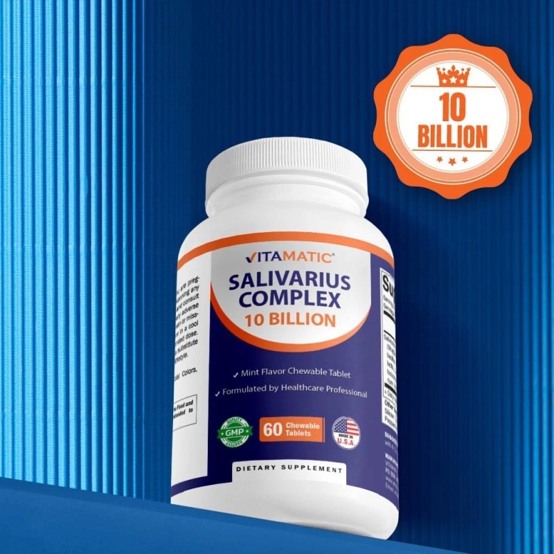 Vitamatic Salivarius Complex 10 Billion Chewable Mint Flavored Tablet -