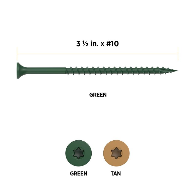 CAMO Premium Deck Screws 3-1/2" #10 ProTech (250 ct, Green)