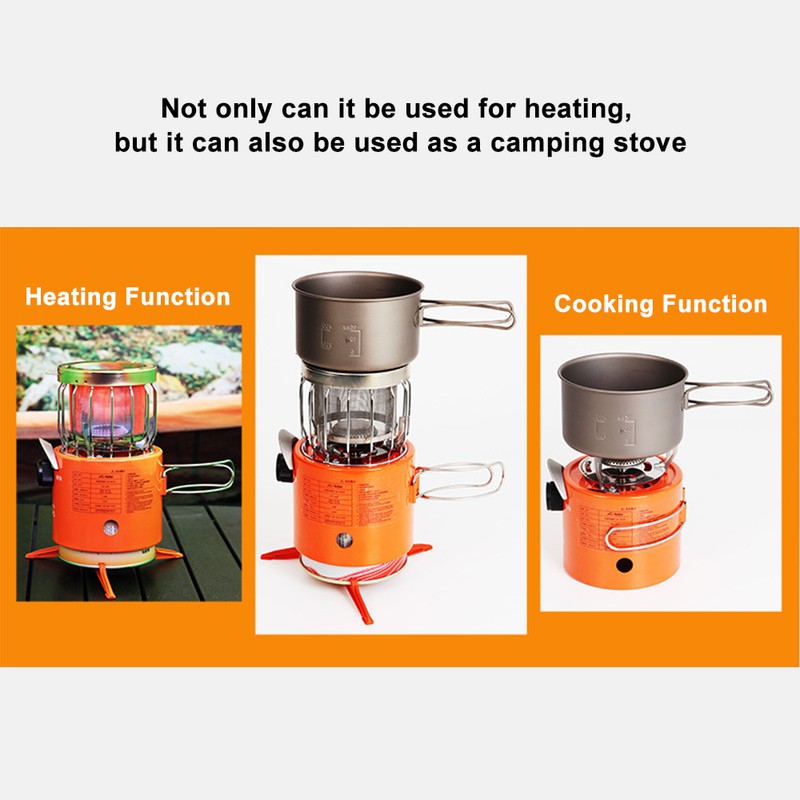 Portable 2000W Gas Heater Outdoor Camping Stove Heating Cooker for
