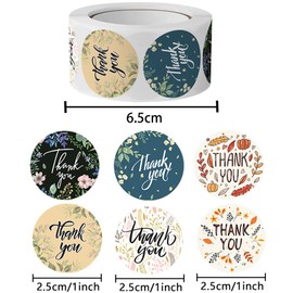 Roll Labels 500 Pieces, Qiwenr 2 volumes Gift Stickers, Thank You Stickers, Thank You Stickers, Thank You Stickers, Multi-Purpose Thank You Stickers for Baking Gift Bags and envelopes