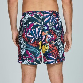 FREDRM Mens Swim Trunks Quick Dry Boardshorts with Mesh Lining Above Knee Swimwear Bathing Suits, Colorful Bashow, Medium