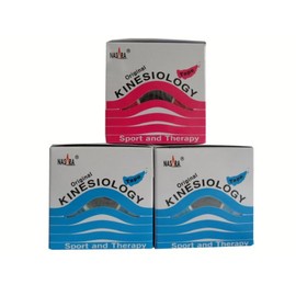 Nasara® Original Kinesiology Tape 5 cm x 5 m Set of 3 Rolls (2 Blue + 1 Pink)