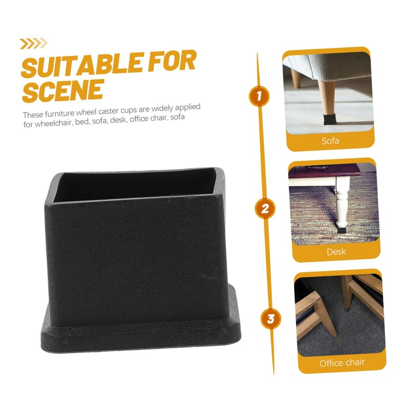 TEHAUX 12Pcs Square Chair Leg Floor Protectors Thick Non-Slip Furniture