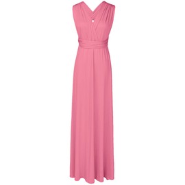 Womens Transformer Convertible Multi Way Wrap Long Prom Maxi Dress V-Neck Hight Low Wedding Bridesmaid Evening Party Grecian Dresses Boho Backless Halter Formal Cocktail Dance Gown Brick Pink Medium