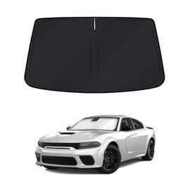 KUST Windshield Sun Shade for Dodge Charger Accessories 2011-2023 Window Shade Sun Visor Cover Foldable Blocks UV Rays Keep Your Car Cooler