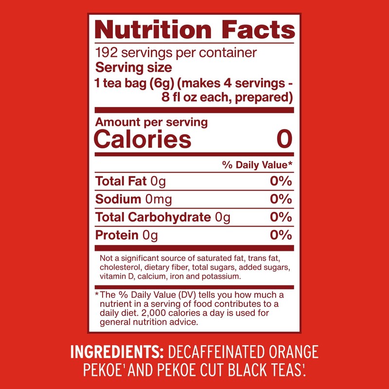 Luzianne Decaffeinated Iced Tea Bags, Family Size, Unsweetened, 48 Count