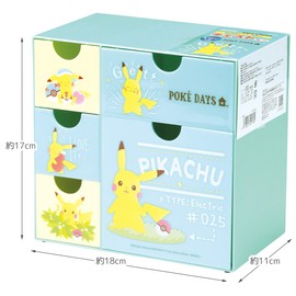 Skater CHE5-A Storage Box, Pokemon, 7.1 x 4.3 x 6.7 inches (18 x 11 x 1