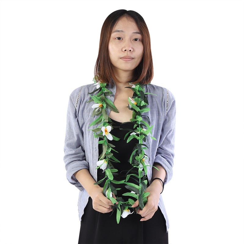 3pcs Assorted Color Hawaiian Leis Tropical Party Simulated Flower Leaf