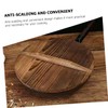 LABRIMP High-class Carbonized Wok Pot Cover Kitchen Wok Lid Wood