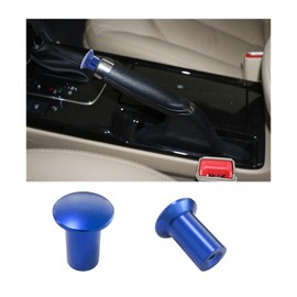 Dickno 2 PCS Turn Knob Drift Button, Aluminum Car E-Brake Handle Handbrake Emergency Cover, Automotive Hand Spin Turn Lever Knob Lock Button Compatible with GT86, FRS, BRZ (Blue)