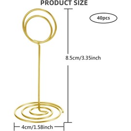 Jindizi 40 Soportes para Números de Mesa, Portatarjetas de Mesa de Metal 3.34" Soportes para Tarjeta de Lugar para Bodas, Soportes para Números de Pequeños, Soportes para Tarjeta de Lugar para Bodas