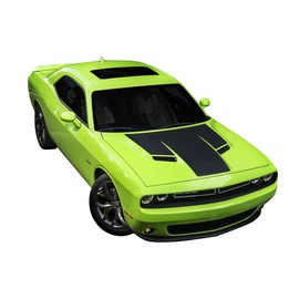 Phoenix Graphix Replacement for 2015 2016 2017 2018 2019 Dodge Challenger RT R/T SXT Hood Blackout Decals Stripes Graphic (no R/T) - Matte Black