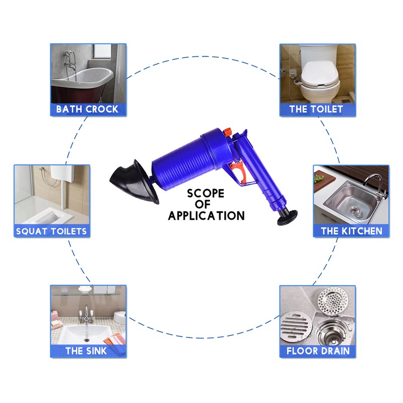 Air Pressure Drain Pump Pipe Dredge Tools Air Power Drain