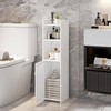 POBOMULI Small Bathroom Storage Cabinet, Narrow Bathroom Organizers with Door