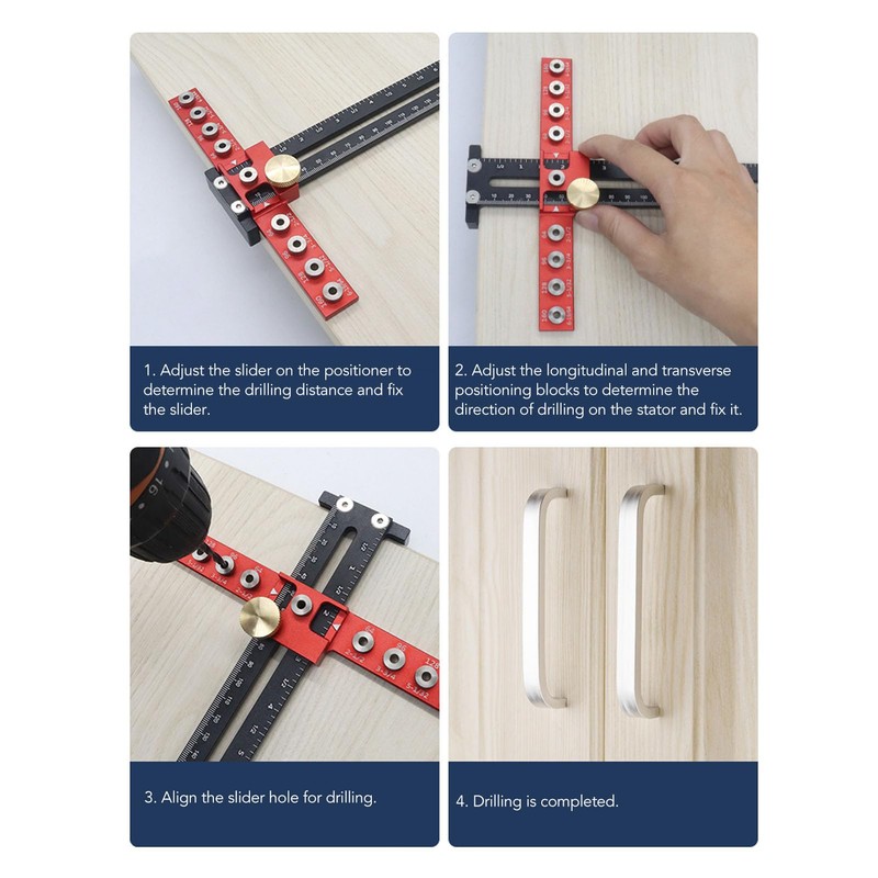 Hole Punch Locator Drill Guide, Cabinet Hardware Jig Template, Cabinet