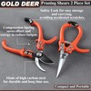 GOLD DEER Garden Shears, 2 Piece Garden Shears, Versatile Pruning