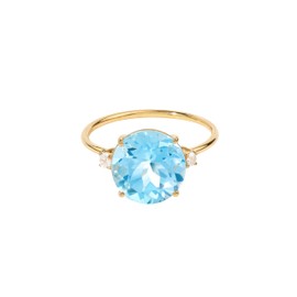 YoTreasure 14K Gold Rings, Sky Blue Topaz Yellow Gold Rings for Women - Birthstone Rings for Birthday Gift (9)