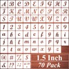 1.5 Inch Alphabet Letter Stencils for Painting - 70 Pack