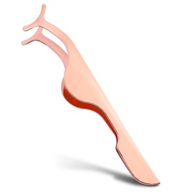 WLLHYF Eyelash Applicator Fake Lash False DIY Rose Gold Stainless Steel Eyelash Applicator Tool Remover Clip Tweezers Nipper for Easy Application and Removal of Eyelashes