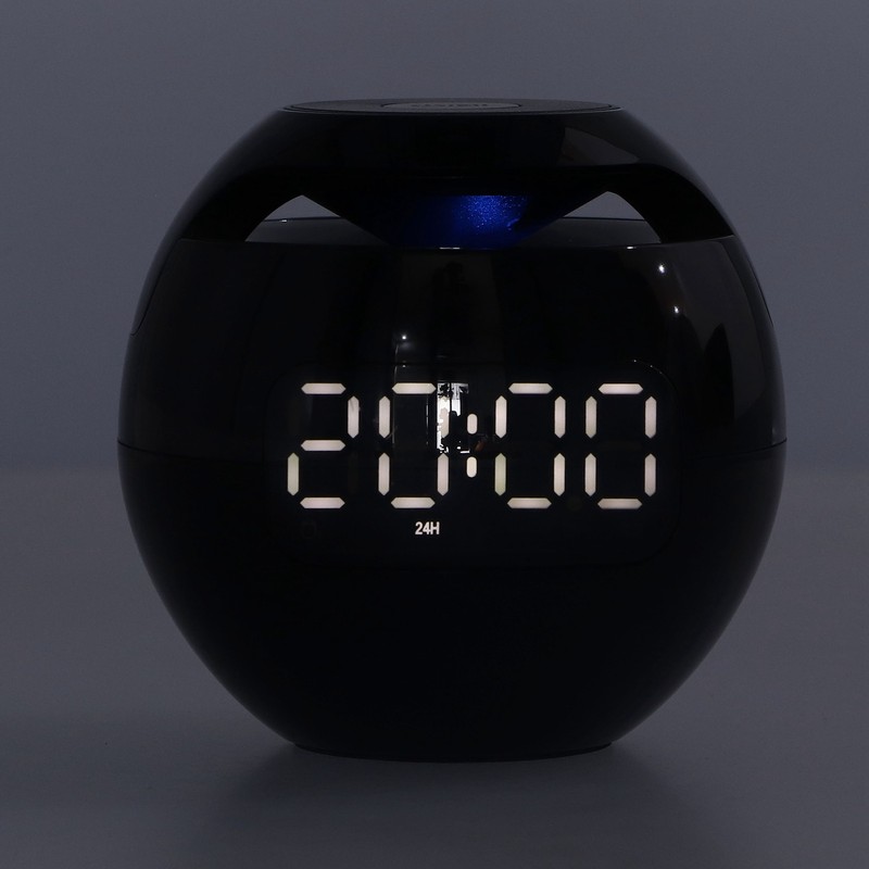 Multifunctional Bluetooth 5.0 Alarm Clock Speaker Rechargeable Ball Shape Portable
