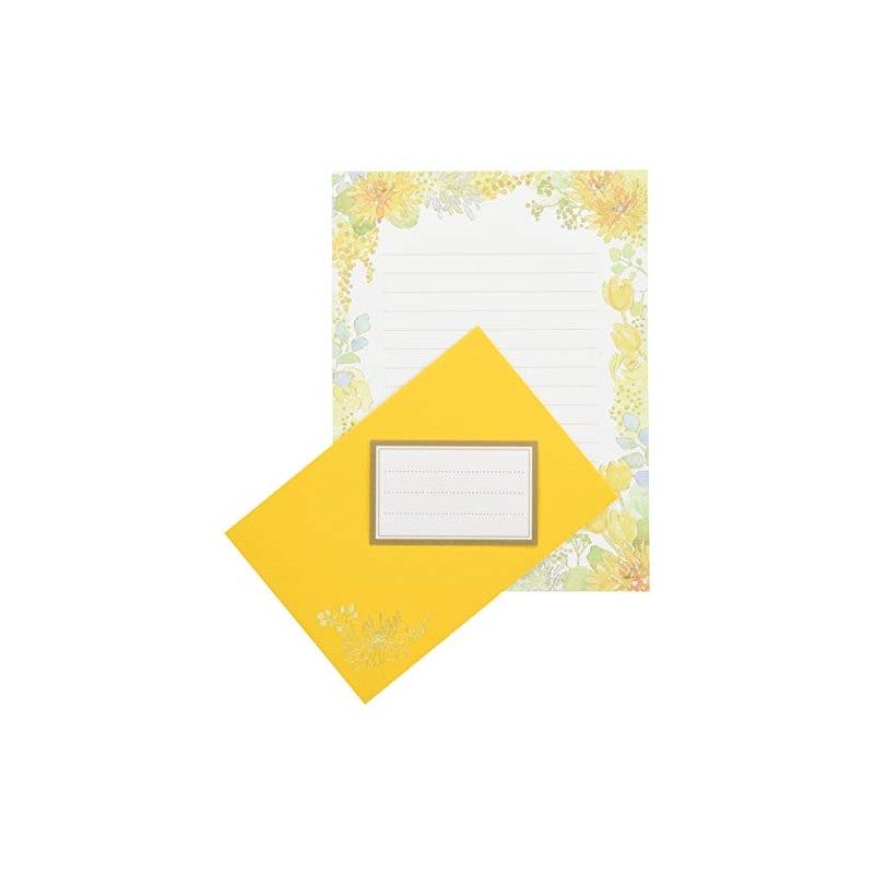 Wrap Letter Set Glitter Flower Yellow TL007