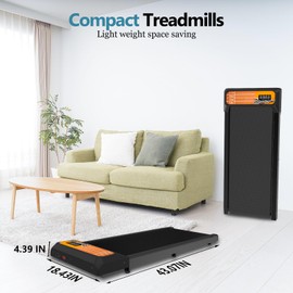 Walking Pad Treadmill with Incline, Small Treadmill, Low Noise, 2.5 Hp with Maximum Capacity of 265 Lbs APP & Remote Mini Treadmills for Home & Office