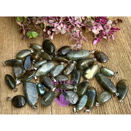 Wholesale Lot 36 Pcs Natural Labradorite Crystal Pendant Healing Energy