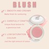 Blush Powder For Cheeks, Peach Pink Matte Blusher Palette, 3-in-1