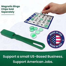MR CHIPS Made in USA Magnetic Bingo Wands - Green Color, 1 Piece - Ideal for Bingo, Science Experiments, Homeschool Accessories, Fridge Décor & Sewing Supplies
