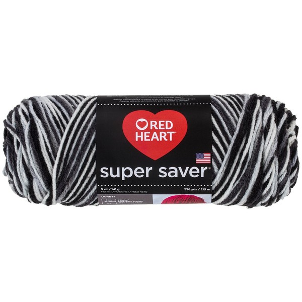 Red Heart E300.0932 Super Saver Yarn, Zebra Print