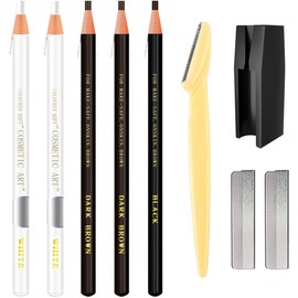 Lápices de Cejas Resistentes Al Agua. Set de Lápices para Cejas para Marcar, Rellenar Y Delinear. Kit de Maquillaje para Tatuajes Y Microblading. Incluye Moldeador de Cejas Y Cuchillas Re