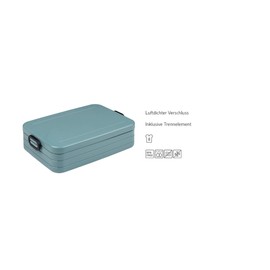 Mepal - Lunch Box Take a Break Large - Lunch Box to Go - for 4 Sandwiches or 8 Slices of Bread - Meal Prep Box - Food Box with Dividers - Dishwasher Safe - 1500ml - Vivid Green