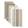 DII Assorted Woven Dishtowel Collection Classic Oversized, 20x28, Stone, 5