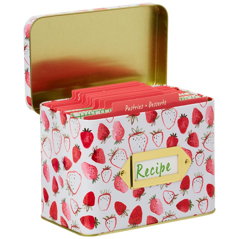 C.R. Gibson Strawberry Fields Box Set with Dividers Recipe Cards