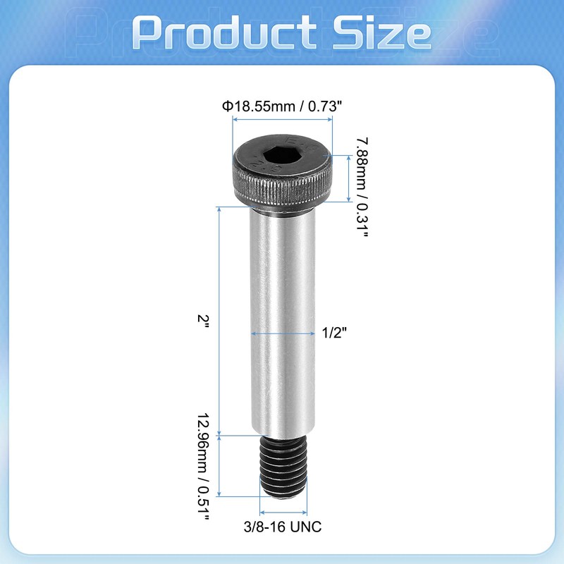 sourcing map Alloy Steel Hexagon Socket Head Shoulder Screws Bolts,
