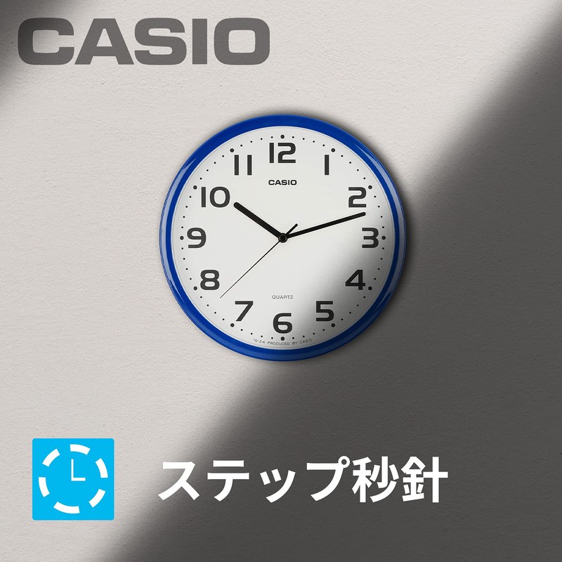 CASIO Wall Clock Blue Analog Standard Step Second Hand Simple